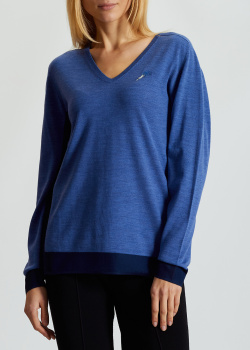 Синий пуловер Sonia Rykiel из смесовой шерсти, фото